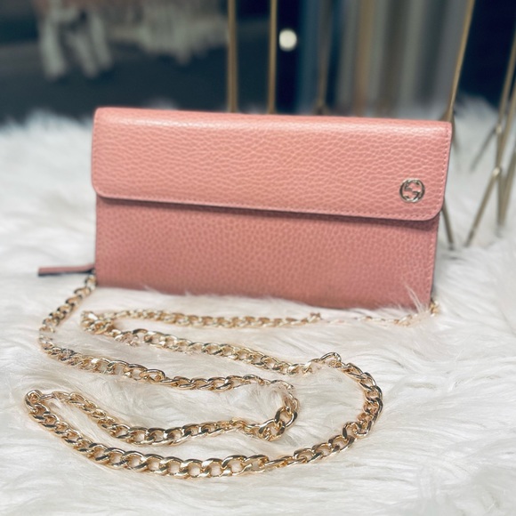 Gucci Pink Leather Interlocking G Continental Wallet Crossbody - Picture 15 of 16
